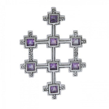 Book of Durrow Celtic Cross Silver Pendant TP3454 - Jewelry